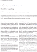 Cover page: Sleep Is for Forgetting