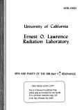 Cover page: SPIN AND PARITY OF THE 1385-MeV Y1* RESONANCE