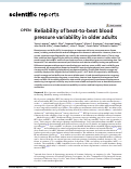 Cover page: Reliability of beat-to-beat blood pressure variability in older adults.