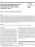 Cover page: Intravenous Thrombolysis for Acute Ischemic Stroke Within 3 Hours Versus Between 3 and 4.5 Hours of Symptom Onset