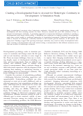 Cover page: Creating a Developmental Scale to Account for Heterotypic Continuity in Development: A Simulation Study