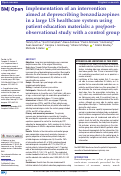 Cover page: Implementation of an intervention aimed at deprescribing benzodiazepines in a large US healthcare system using patient education materials: a pre/post-observational study with a control group.
