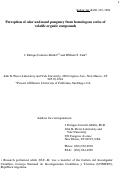 Cover page: Perception of Odor and Nasal Pungency from Homologous Series of Volatile Organic Compounds