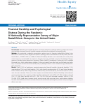 Cover page: Financial Hardship and Psychological Distress During the Pandemic: A Nationally Representative Survey of Major Racial-Ethnic Groups in the United States
