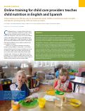 Cover page: Online training for child care providers teaches child nutrition in English and Spanish.