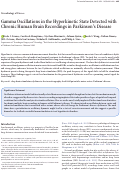 Cover page: Gamma Oscillations in the Hyperkinetic State Detected with Chronic Human Brain Recordings in Parkinson's Disease