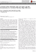 Cover page: Variations in Knee Kinematics After ACL Injury and After Reconstruction Are Correlated With Bone Shape Differences.