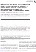 Cover page: Differences in Diet Quality among Multiple US Racial/Ethnic Groups from the Mediators of Atherosclerosis in South Asians Living in America (MASALA) Study and the Multi-Ethnic Study of Atherosclerosis (MESA)