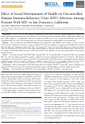 Cover page: Effect of Social Determinants of Health on Uncontrolled Human Immunodeficiency Virus (HIV) Infection Among Persons With HIV in San Francisco, California