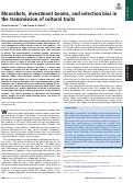 Cover page: Moonshots, investment booms, and selection bias in the transmission of cultural traits