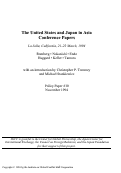Cover page: Policy Paper 10: The United States and Japan in Asia Conference Papers