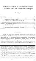 Cover page: State Execution of the International Covenant on Civil and Political Rights