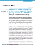 Cover page: Simplifying complex fault data for systems-level analysis: Earthquake geology inputs for U.S. NSHM 2023