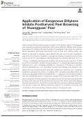 Cover page: Application of Exogenous Ethylene Inhibits Postharvest Peel Browning of ‘Huangguan’ Pear