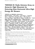 Cover page: TAROGE-M: Radio Antenna Array on Antarctic High Mountain for Detecting Near-Horizontal Ultra-High Energy Air Showers