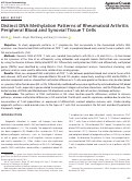 Cover page: Distinct DNA Methylation Patterns of Rheumatoid Arthritis Peripheral Blood and Synovial Tissue T Cells