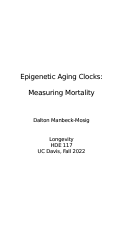 Cover page: Epigenetic Aging Clocks:&nbsp;Measuring Mortality