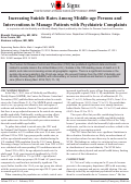 Cover page: Increasing suicide rates among middle-age persons and interventions to manage patients with psychiatric complaints.