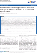 Cover page: Evidence of reactive oxygen species-mediated damage to mitochondrial DNA in children with typical autism