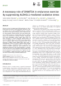 Cover page: A necessary role of DNMT3A in endurance exercise by suppressing ALDH1L1-mediated oxidative stress.