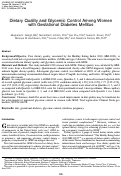 Cover page: Dietary Quality and Glycemic Control Among Women with Gestational Diabetes Mellitus