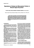 Cover page: Dependence of Subject and Measurement Position in Binaural Signal Acquisition