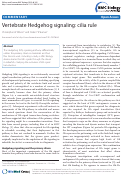 Cover page: Vertebrate Hedgehog signaling: cilia rule