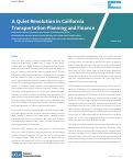Cover page: A Quiet Revolution in California Transportation Planning and Finance