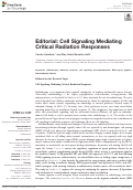 Cover page: Editorial: Cell Signaling Mediating Critical Radiation Responses