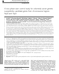 Cover page: A two-phase case–control study for colorectal cancer genetic susceptibility: candidate genes from chromosomal regions 9q22 and 3q22