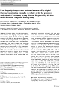 Cover page: Low fingertip temperature rebound measured by digital thermal monitoring strongly correlates with the presence and extent of coronary artery disease diagnosed by 64-slice multi-detector computed tomography