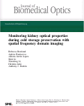 Cover page: Monitoring kidney optical properties during cold storage preservation with spatial frequency domain imaging