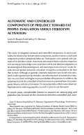 Cover page: Automatic and controlled components of prejudice toward fat people: Automatic evaluation and stereotyping