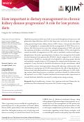 Cover page: How important is dietary management in chronic kidney disease progression? A role for low protein diets