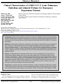 Cover page: Clinical Characteristics of SARS-CoV-2 Acute Pulmonary Embolism and Adjusted D-dimer for Emergency Department Patients