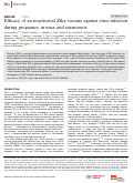 Cover page: Efficacy of an inactivated Zika vaccine against virus infection during pregnancy in mice and marmosets.