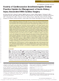 Cover page: Society of Cardiovascular Anesthesiologists Clinical Practice Update for Management of Acute Kidney Injury Associated With Cardiac Surgery