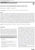 Cover page: Point-of-care human milk testing for maternal secretor status