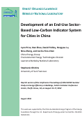 Cover page: Development of an End-Use Sector-Based Low-Carbon Indicator System for Cities in China
