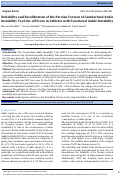 Cover page: Reliability and Recalibration of the Persian Version of Cumberland Ankle Instability Tool Cut-off Score in Athletes with Functional Ankle Instability.