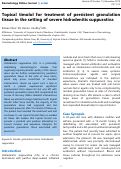 Cover page: Topical timolol for treatment of persistent granulation tissue in the setting of severe hidradenitis suppurativa