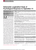 Cover page: Nationwide Longitudinal Study of Psychological Responses to September 11