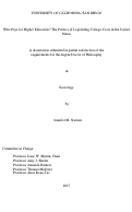 Cover page: Who Pays for Higher Education? The Politics of Legislating College Costs in the United States