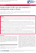 Cover page: Family model of HIV care and treatment: a retrospective study in Kenya