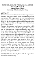Cover page: Tone melody and tense, mood, aspect marking in in Gua
