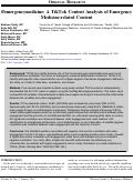 Cover page: #emergencymedicine: A TikTok Content Analysis of Emergency Medicine-related Content