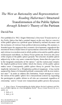 Cover page: The West as Rationality and Representation: Reading Habermas's Structural Transformation of the Public Sphere through Schmitt's Theory of the Partisan