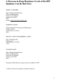 Cover page: A decrease in drug resistance levels of the HIV epidemic can be bad news