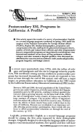 Cover page: Postsecondary ESL Programs in California: A Profile