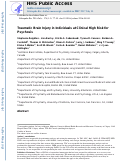 Cover page: Traumatic brain injury in individuals at clinical high risk for psychosis.